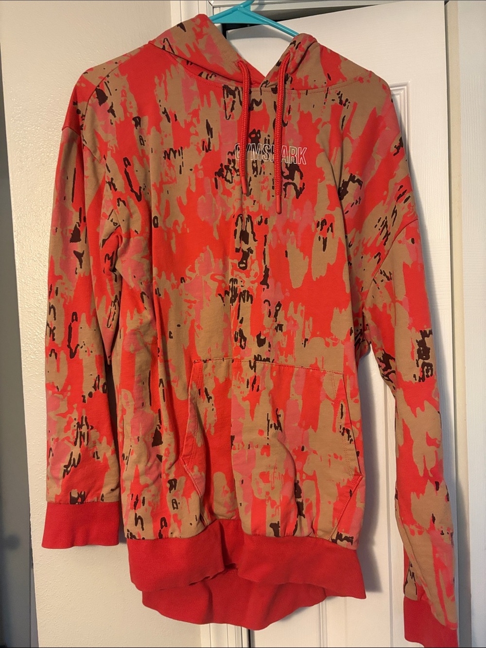Gymshark Red and Tan Camo Hoodie